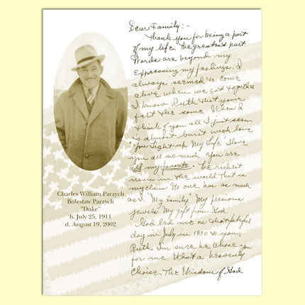 Memorial Letter Design