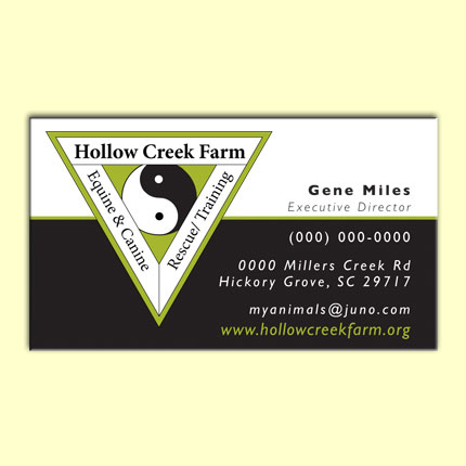 Hollow Creek Farms Business Card and Logo